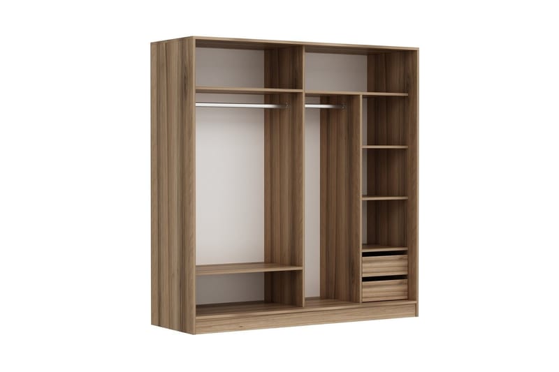 Fruitland Garderobe 220 cm - Hvit / Brun / Eik - Oppbevaring - Klesoppbevaring - Garderober & garderobesystem