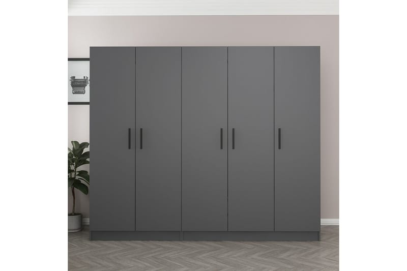 Fruitland Garderobe 225 cm - Antrasitt - Oppbevaring - Klesoppbevaring - Garderober & garderobesystem