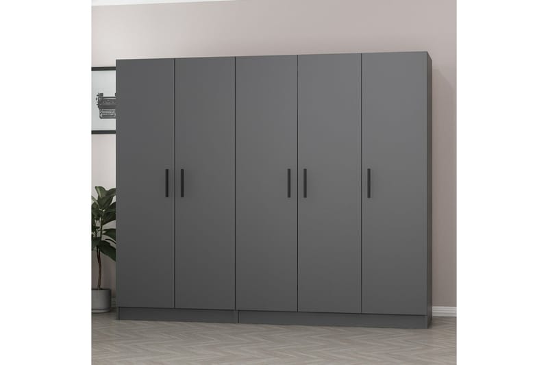 Fruitland Garderobe 225 cm - Antrasitt - Oppbevaring - Klesoppbevaring - Garderober & garderobesystem