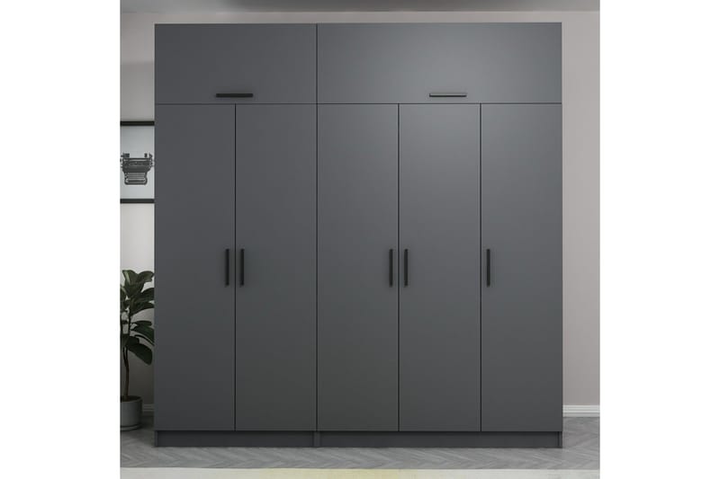 Fruitland Garderobe 225 cm - Antrasitt - Oppbevaring - Klesoppbevaring - Garderober & garderobesystem