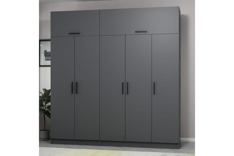 Fruitland Garderobe 225 cm - Antrasitt - Oppbevaring - Klesoppbevaring - Garderober & garderobesystem