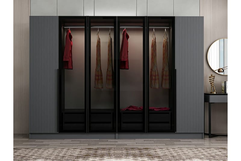 Fruitland Garderobe 225 cm - Antrasitt - Garderober & garderobesystem - Garderobeskap & klesskap
