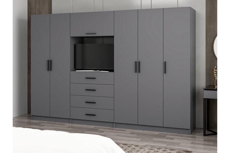 Fruitland Garderobe 225 cm - Antrasitt - Oppbevaring - Klesoppbevaring - Garderober & garderobesystem