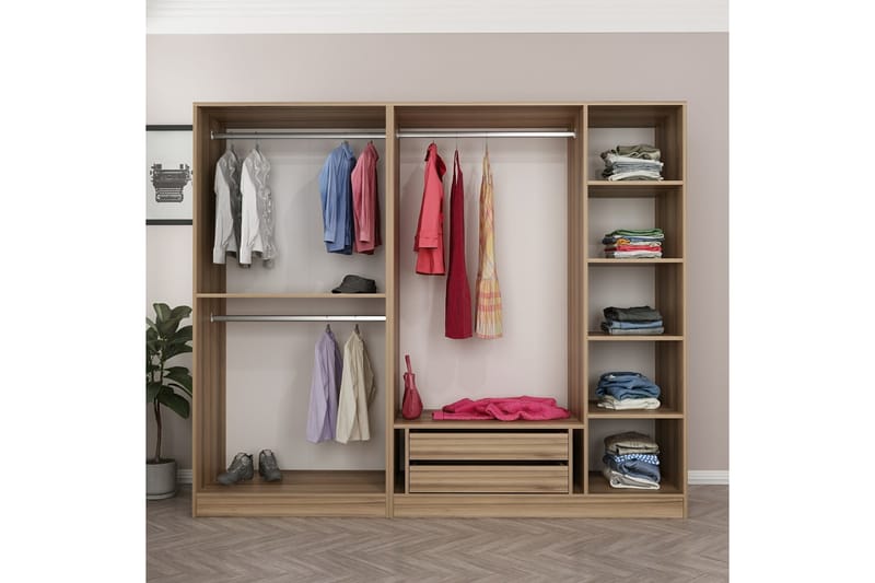 Fruitland Garderobe 225 cm - Brun - Oppbevaring - Klesoppbevaring - Garderober & garderobesystem