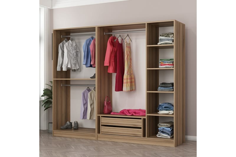 Fruitland Garderobe 225 cm - Brun - Oppbevaring - Klesoppbevaring - Garderober & garderobesystem