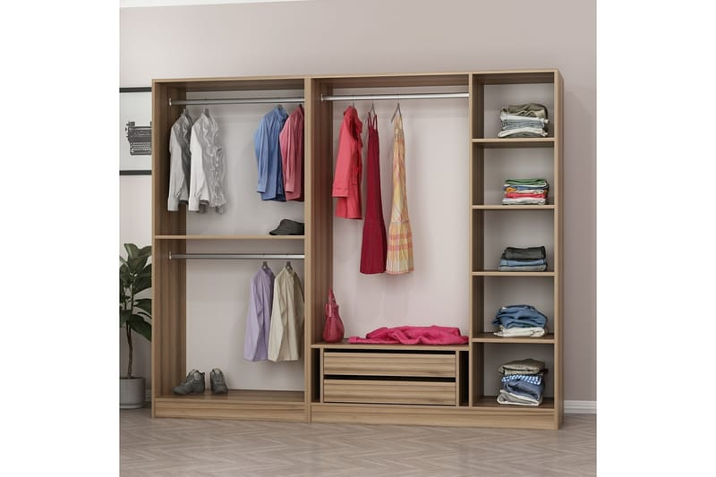 Fruitland Garderobe 225 cm - Brun - Oppbevaring - Klesoppbevaring - Garderober & garderobesystem