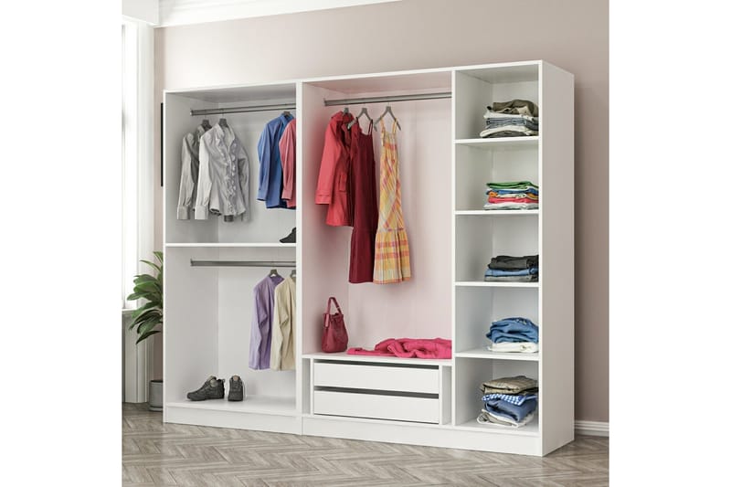 Fruitland Garderobe 225 cm - Brun/Hvit - Oppbevaring - Klesoppbevaring - Garderober & garderobesystem