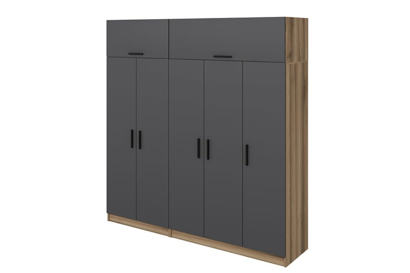 Fruitland Garderobe 225 cm - Grå/Brun - Oppbevaring - Klesoppbevaring - Garderober & garderobesystem