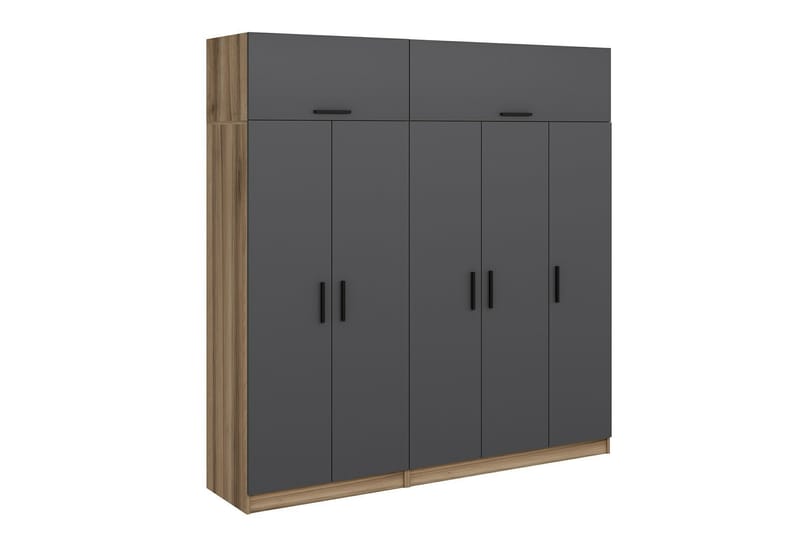 Fruitland Garderobe 225 cm - Grå/Brun - Oppbevaring - Klesoppbevaring - Garderober & garderobesystem