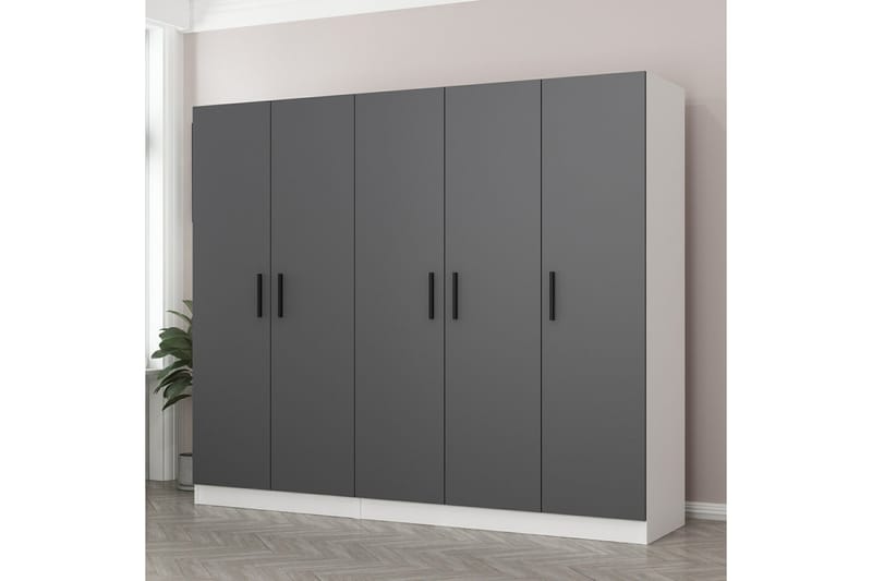 Fruitland Garderobe 225 cm - Grå/Hvit - Oppbevaring - Klesoppbevaring - Garderober & garderobesystem