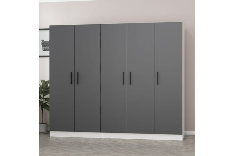 Fruitland Garderobe 225 cm - Grå/Hvit - Oppbevaring - Klesoppbevaring - Garderober & garderobesystem