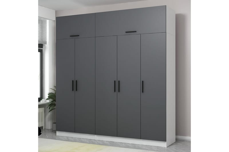 Fruitland Garderobe 225 cm - Grå/Hvit - Oppbevaring - Klesoppbevaring - Garderober & garderobesystem