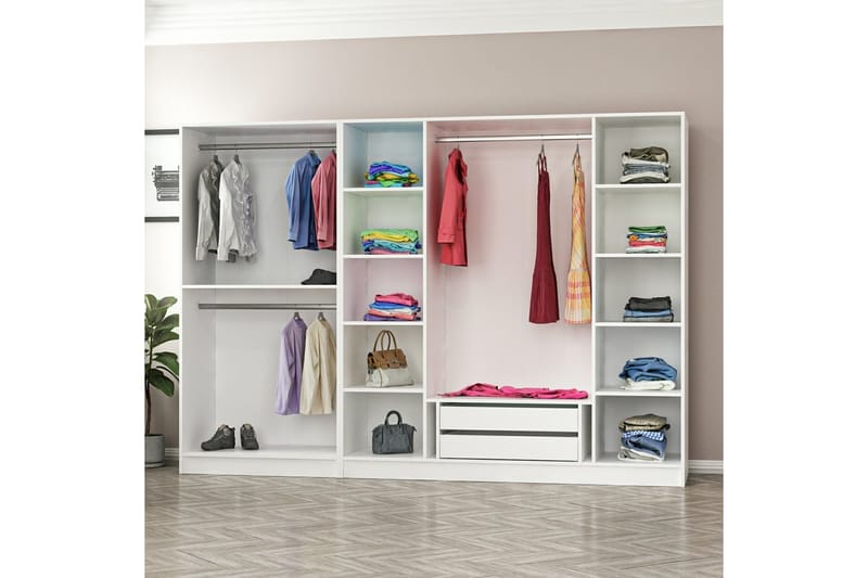 Fruitland Garderobe 225 cm - Hvit - Oppbevaring - Klesoppbevaring - Garderober & garderobesystem