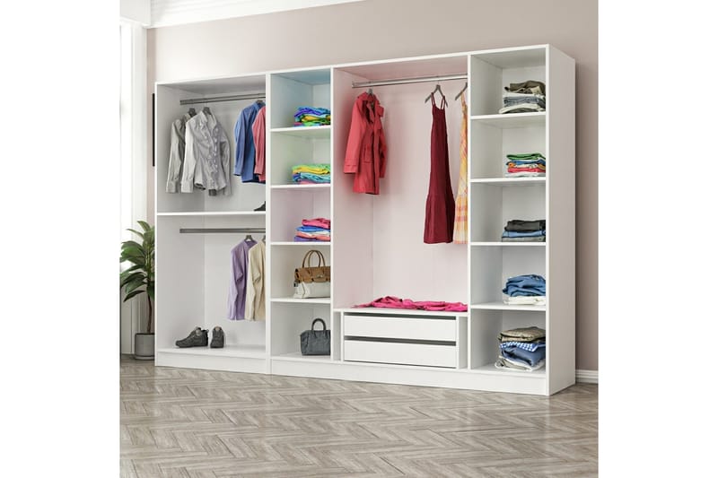 Fruitland Garderobe 225 cm - Hvit - Oppbevaring - Klesoppbevaring - Garderober & garderobesystem