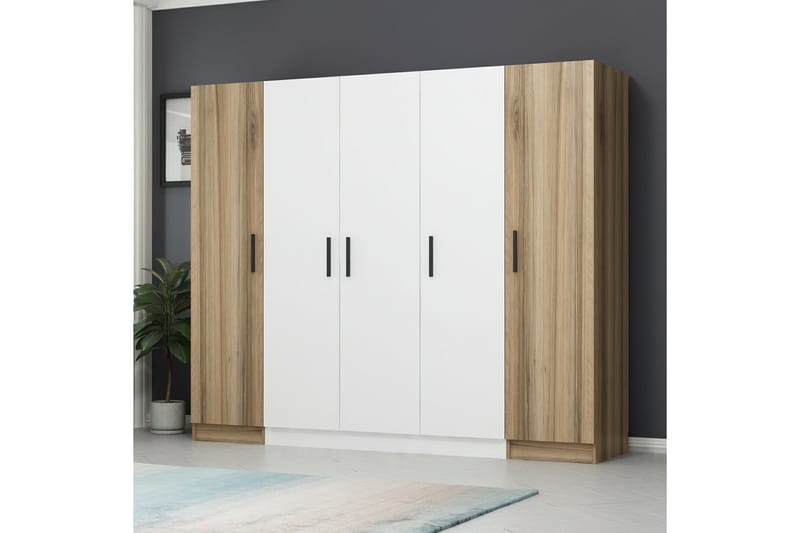 Fruitland Garderobe 225 cm - Hvit/Brun - Oppbevaring - Klesoppbevaring - Garderober & garderobesystem