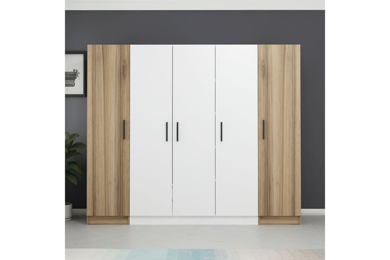 Fruitland Garderobe 225 cm - Hvit/Brun - Oppbevaring - Klesoppbevaring - Garderober & garderobesystem