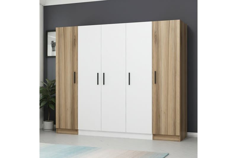 Fruitland Garderobe 225 cm - Hvit/Brun - Oppbevaring - Klesoppbevaring - Garderober & garderobesystem