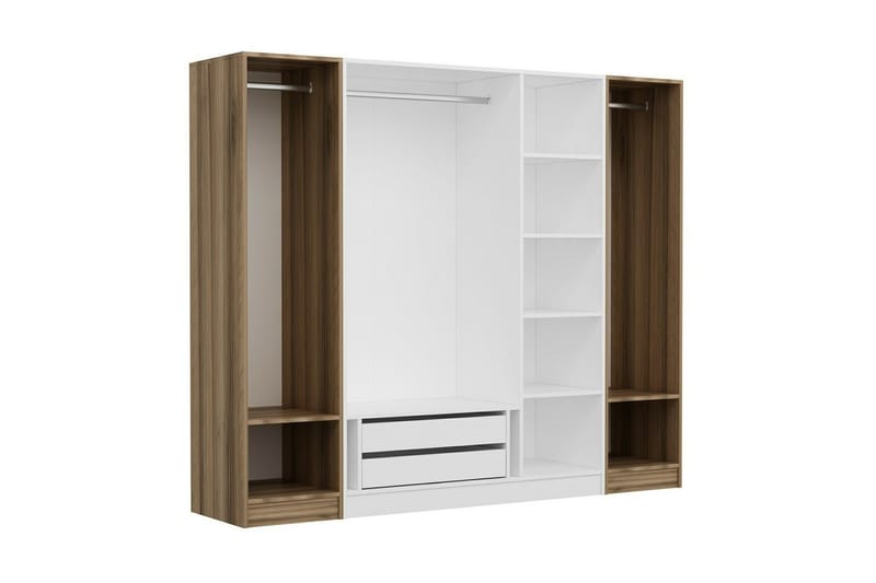 Fruitland Garderobe 225 cm - Hvit/Brun - Oppbevaring - Klesoppbevaring - Garderober & garderobesystem