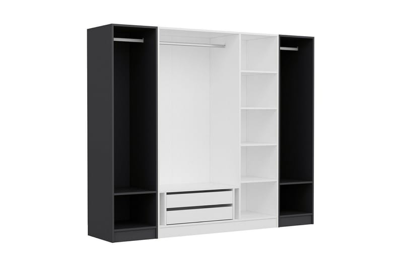 Fruitland Garderobe 225 cm - Hvit/Grå - Oppbevaring - Klesoppbevaring - Garderober & garderobesystem