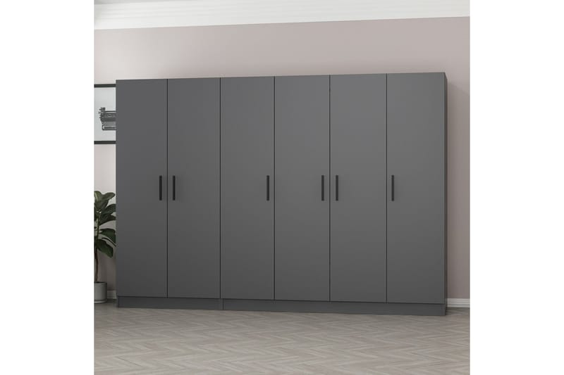 Fruitland Garderobe 270 cm - Antrasitt - Oppbevaring - Klesoppbevaring - Garderober & garderobesystem