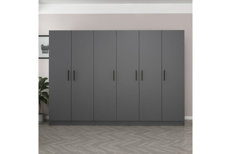 Fruitland Garderobe 270 cm - Antrasitt - Oppbevaring - Klesoppbevaring - Garderober & garderobesystem