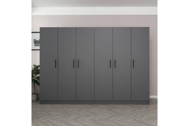 Fruitland Garderobe 270 cm - Antrasitt - Oppbevaring - Klesoppbevaring - Garderober & garderobesystem