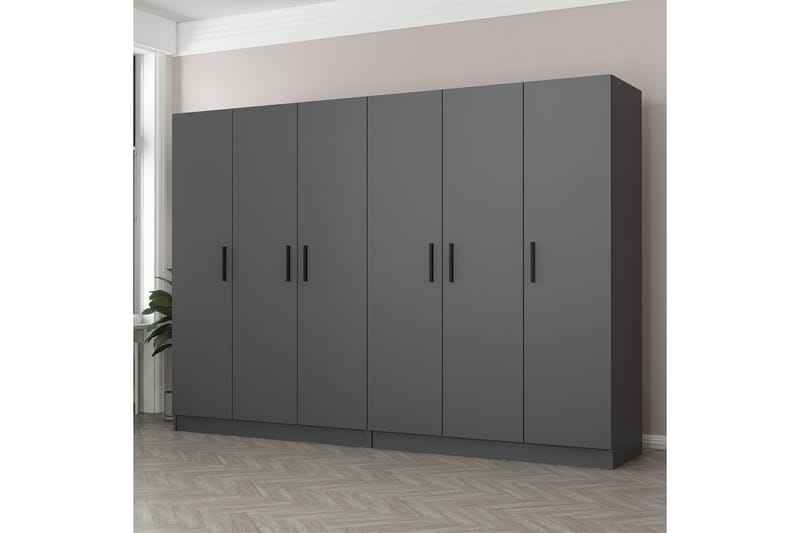 Fruitland Garderobe 270 cm - Antrasitt - Oppbevaring - Klesoppbevaring - Garderober & garderobesystem