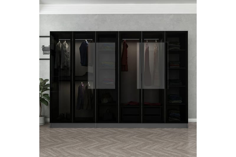 Fruitland Garderobe 270 cm - Antrasitt - Oppbevaring - Klesoppbevaring - Garderober & garderobesystem