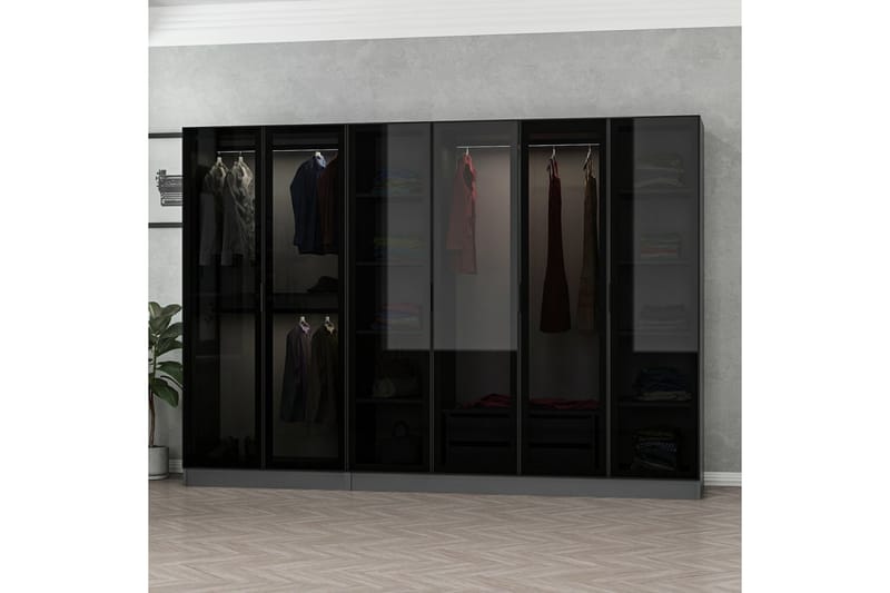 Fruitland Garderobe 270 cm - Antrasitt - Oppbevaring - Klesoppbevaring - Garderober & garderobesystem