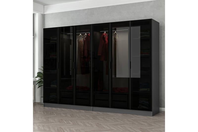 Fruitland Garderobe 270 cm - Antrasitt - Oppbevaring - Klesoppbevaring - Garderober & garderobesystem