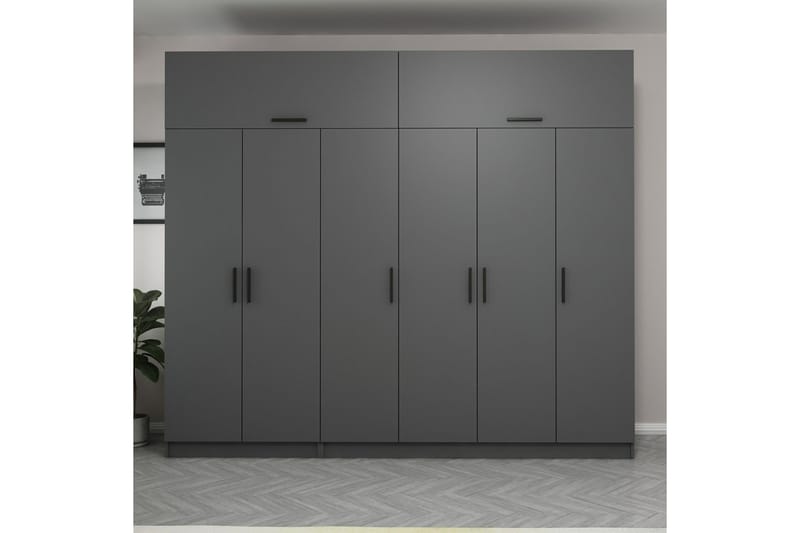 Fruitland Garderobe 270 cm - Antrasitt - Oppbevaring - Klesoppbevaring - Garderober & garderobesystem