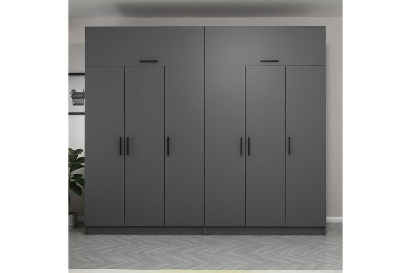 Fruitland Garderobe 270 cm - Antrasitt - Oppbevaring - Klesoppbevaring - Garderober & garderobesystem