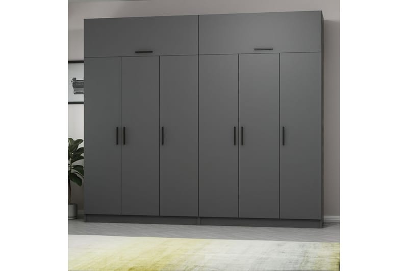 Fruitland Garderobe 270 cm - Antrasitt - Oppbevaring - Klesoppbevaring - Garderober & garderobesystem