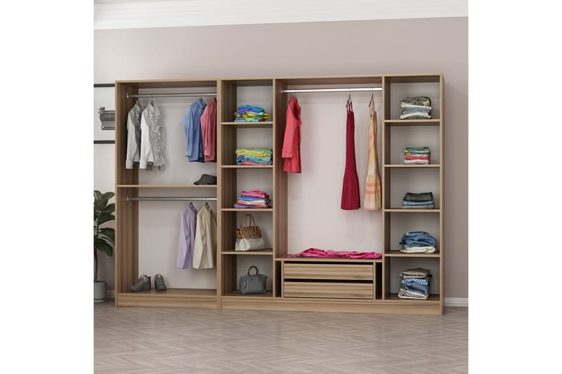 Fruitland Garderobe 270 cm - Brun - Oppbevaring - Klesoppbevaring - Garderober & garderobesystem