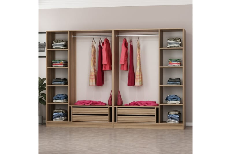 Fruitland Garderobe 270 cm - Brun - Oppbevaring - Klesoppbevaring - Garderober & garderobesystem