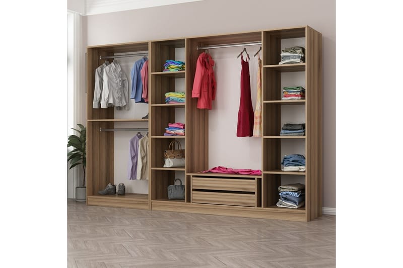 Fruitland Garderobe 270 cm - Brun - Oppbevaring - Klesoppbevaring - Garderober & garderobesystem