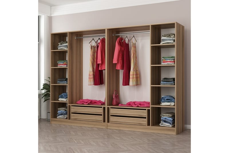 Fruitland Garderobe 270 cm - Brun - Oppbevaring - Klesoppbevaring - Garderober & garderobesystem