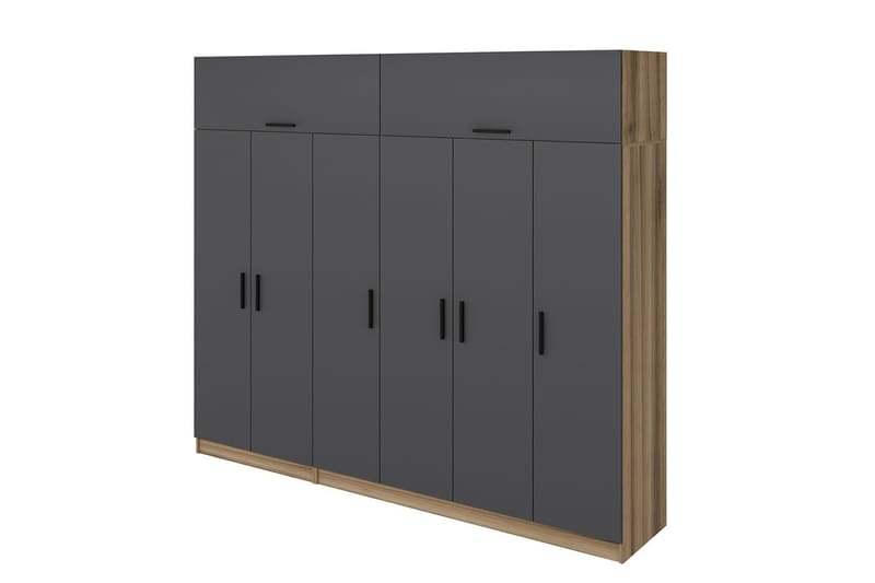 Fruitland Garderobe 270 cm - Grå/Brun - Garderober & garderobesystem - Garderobeskap & klesskap