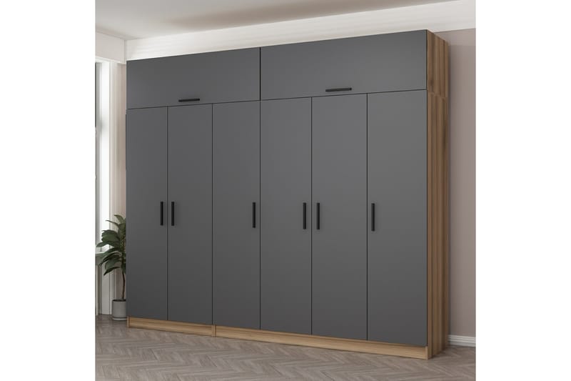 Fruitland Garderobe 270 cm - Grå/Brun - Garderober & garderobesystem - Garderobeskap & klesskap