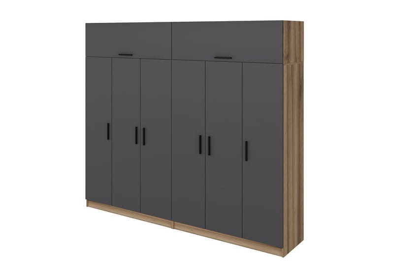 Fruitland Garderobe 270 cm - Grå/Brun - Oppbevaring - Klesoppbevaring - Garderober & garderobesystem