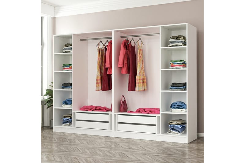 Fruitland Garderobe 270 cm - Grå/Hvit - Oppbevaring - Klesoppbevaring - Garderober & garderobesystem