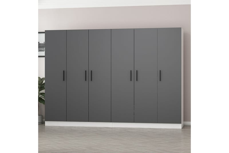 Fruitland Garderobe 270 cm - Grå/Hvit - Oppbevaring - Klesoppbevaring - Garderober & garderobesystem