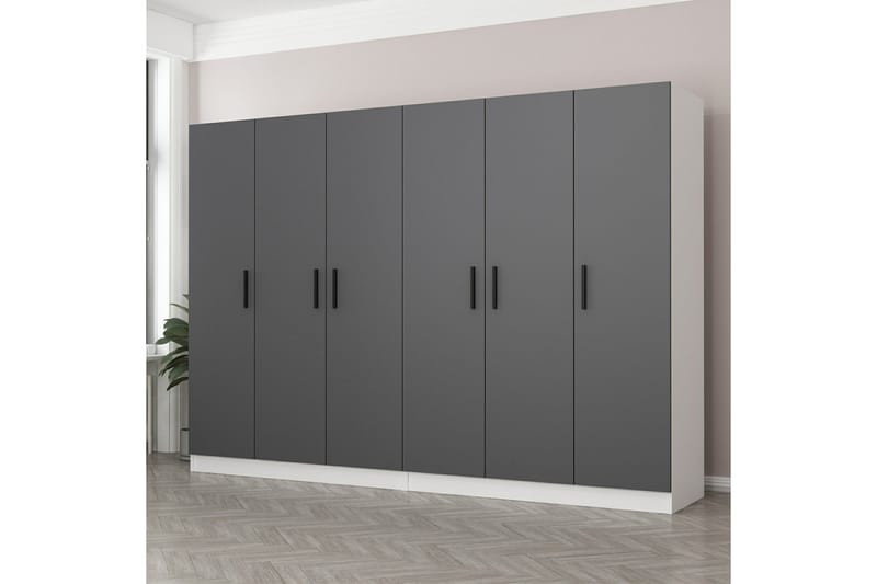 Fruitland Garderobe 270 cm - Grå/Hvit - Oppbevaring - Klesoppbevaring - Garderober & garderobesystem