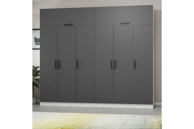 Fruitland Garderobe 270 cm - Grå/Hvit - Oppbevaring - Klesoppbevaring - Garderober & garderobesystem