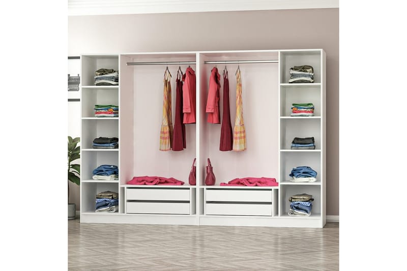 Fruitland Garderobe 270 cm - Hvit - Oppbevaring - Klesoppbevaring - Garderober & garderobesystem