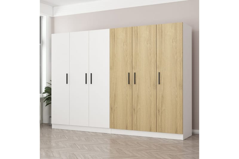 Fruitland Garderobe 270 cm - Hvit/Brun - Oppbevaring - Klesoppbevaring - Garderober & garderobesystem