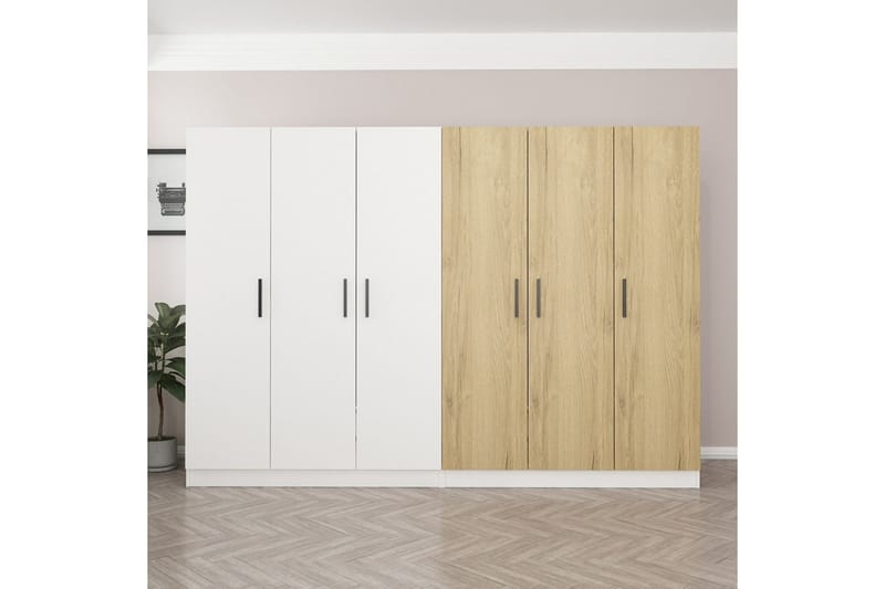 Fruitland Garderobe 270 cm - Hvit/Brun - Oppbevaring - Klesoppbevaring - Garderober & garderobesystem