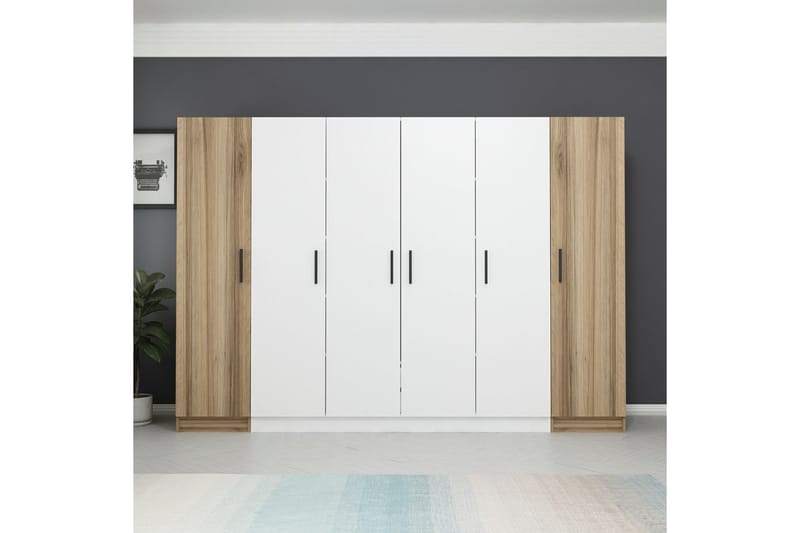 Fruitland Garderobe 270 cm - Hvit/Brun - Oppbevaring - Klesoppbevaring - Garderober & garderobesystem