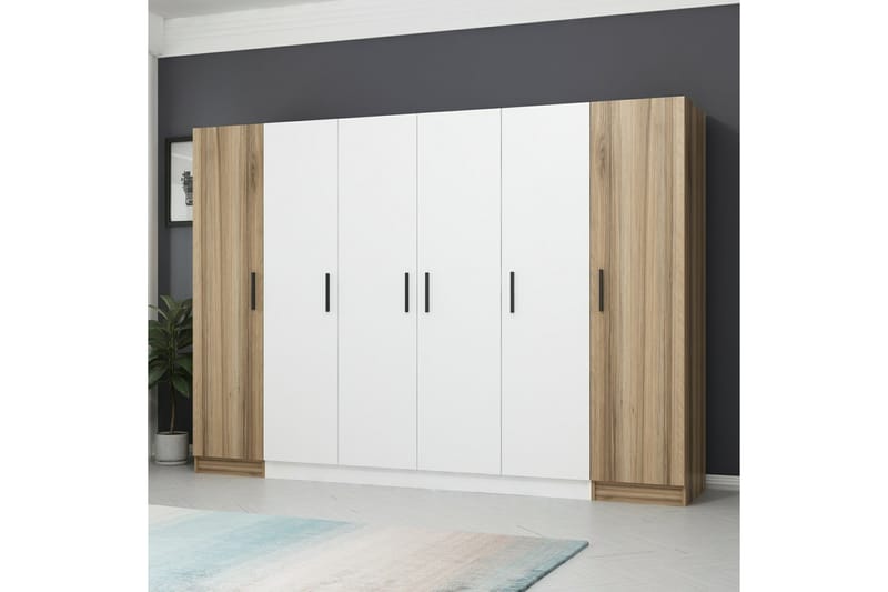 Fruitland Garderobe 270 cm - Hvit/Brun - Oppbevaring - Klesoppbevaring - Garderober & garderobesystem