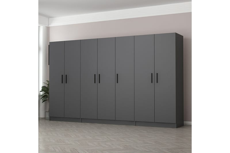 Fruitland Garderobe 315 cm - Antrasitt - Oppbevaring - Klesoppbevaring - Garderober & garderobesystem